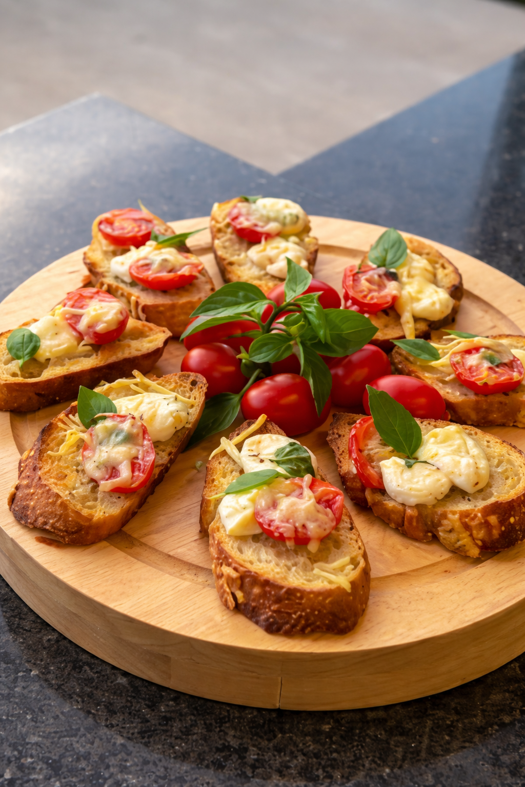 Bruschetta servida como entrada do menu especial